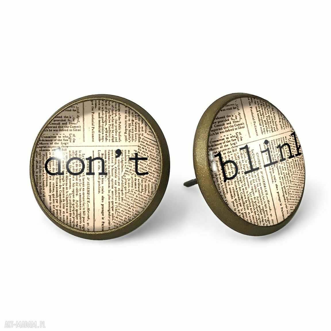 Dont blink kolczyki sztyfty doctor who ręcznie robione wysokiej