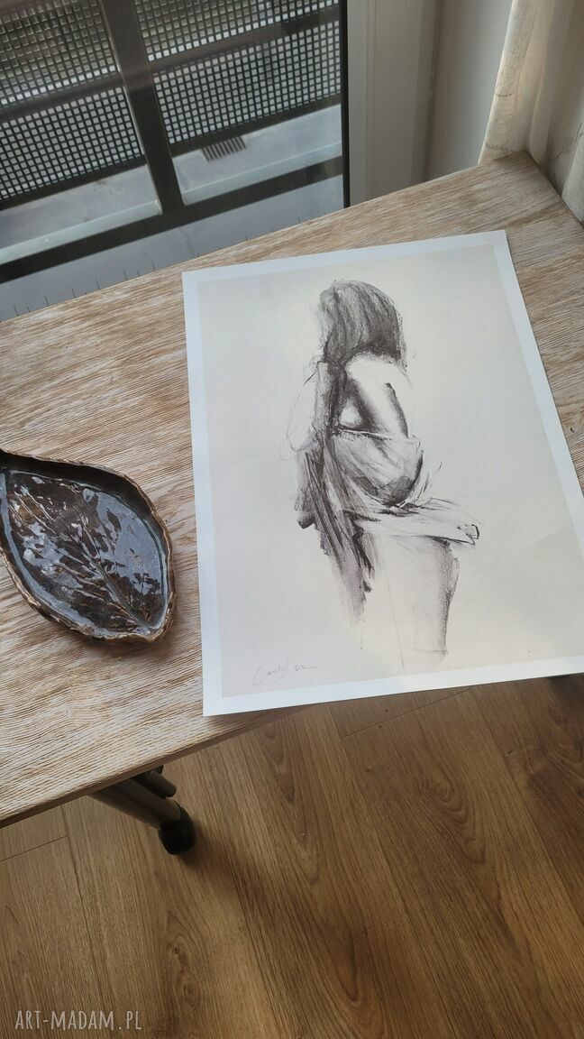 Whole - 50x70 grafika kobiety czarno-biały szkic (giclée na papierze archiwalnym)