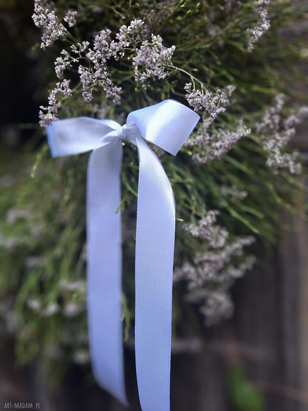 Wianek wielkanocny wiosenny na drzwi lub stół - rękodzieło ok. 60 cm