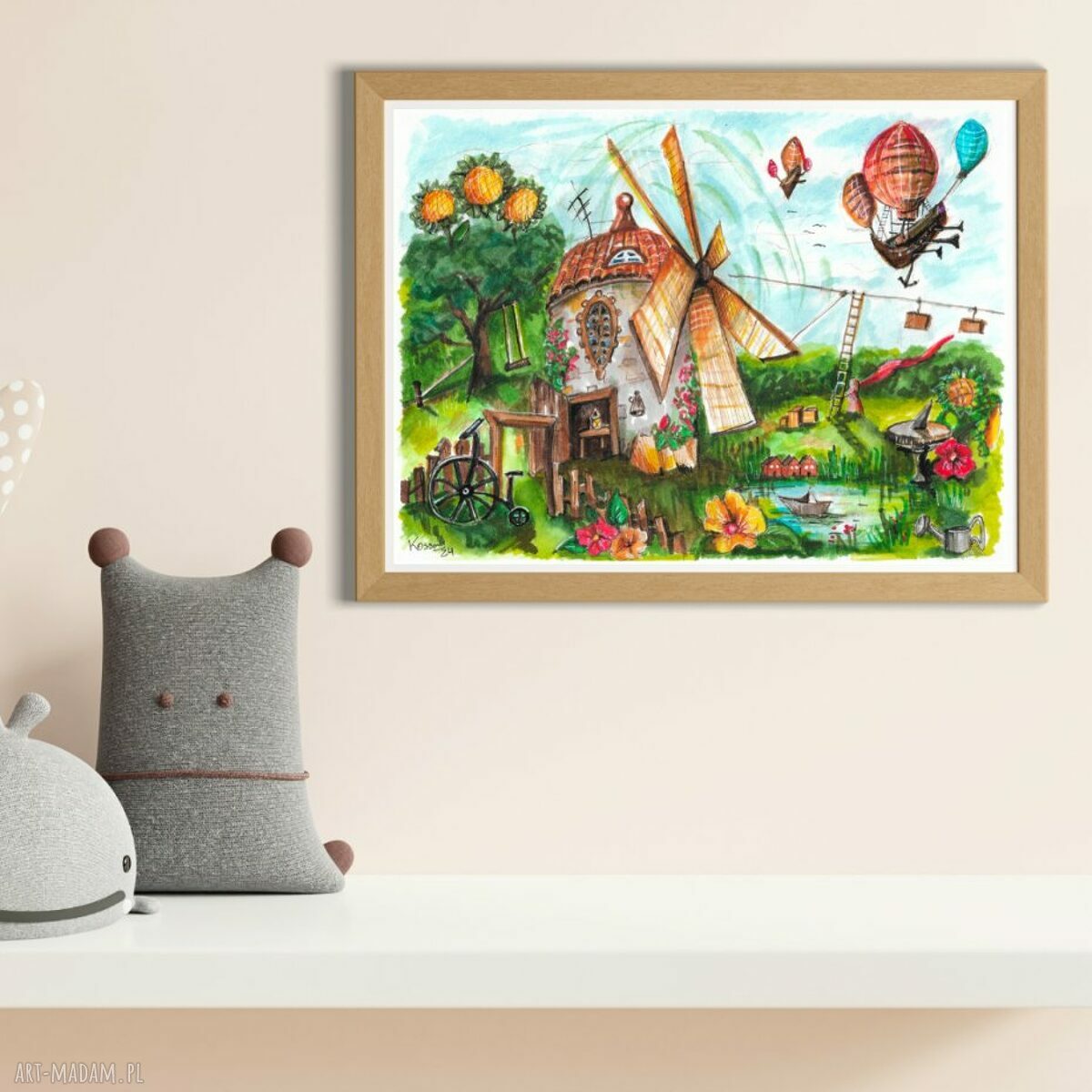 Wiatrak - Cykl Sny - plakat A4 do pokoju dziecięcego