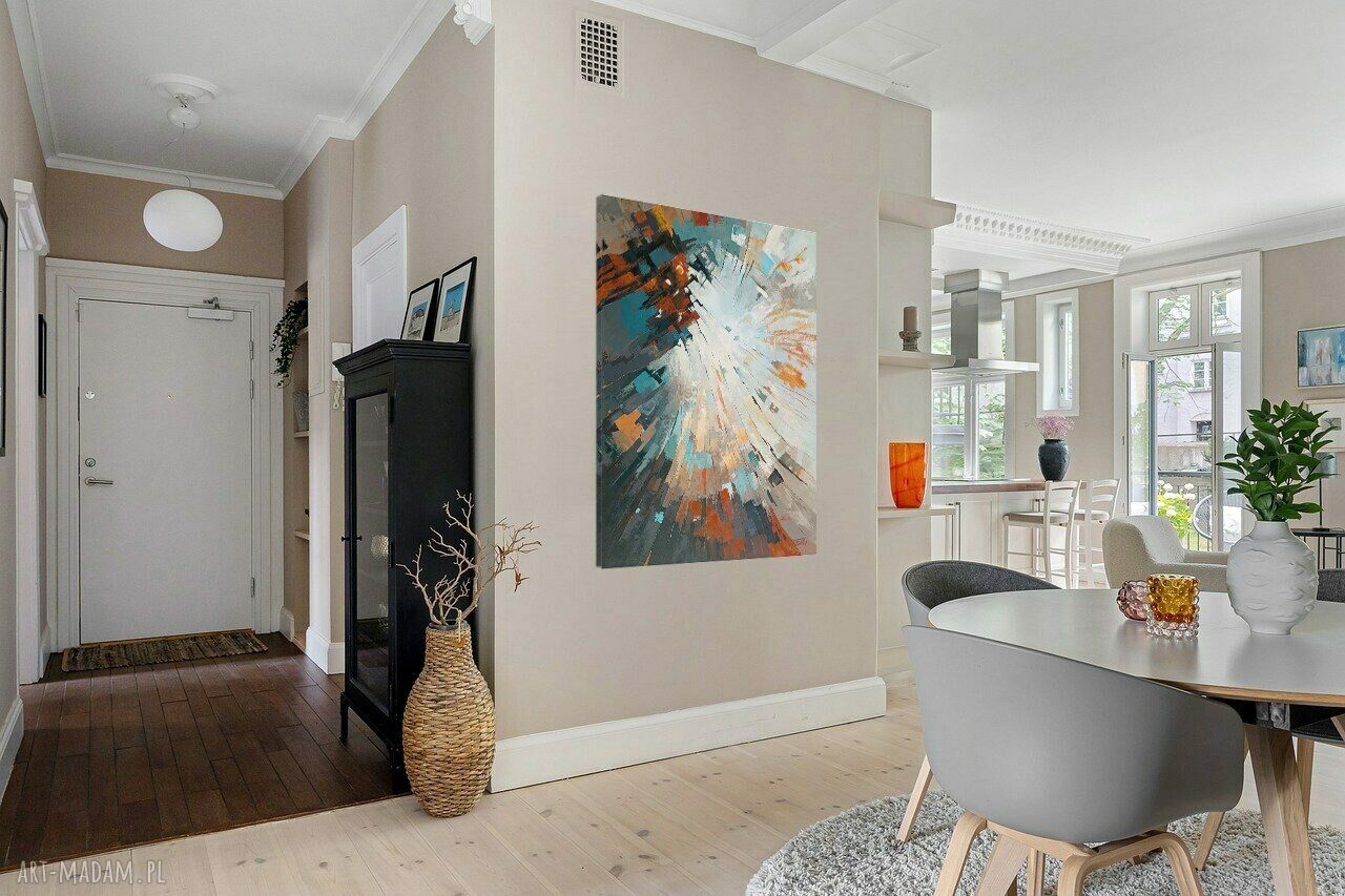 Wibracje światła - obraz olejny abstrakcja 100x75 cm