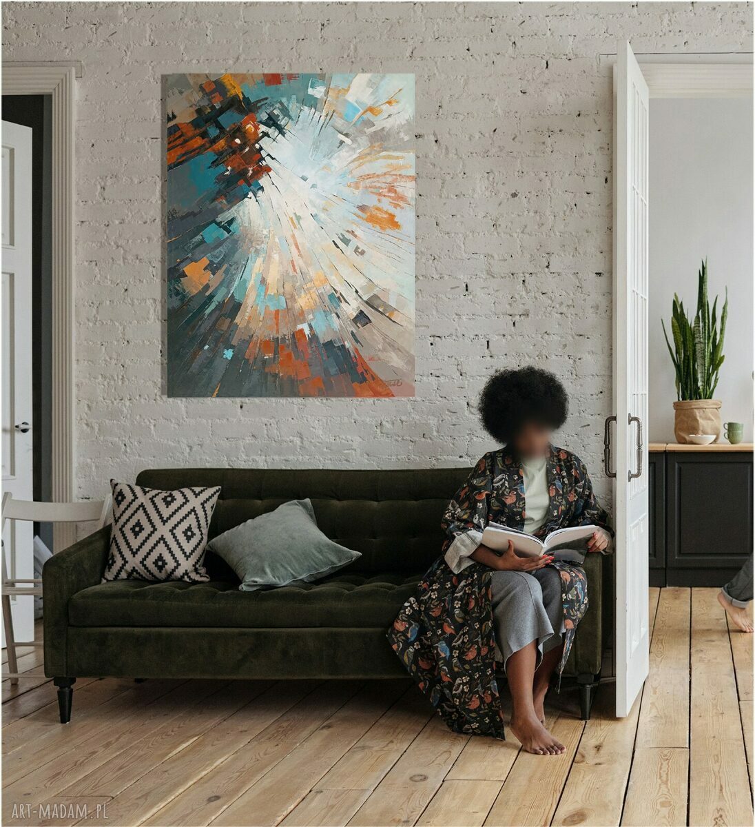 Wibracje światła - obraz olejny abstrakcja 100x75 cm