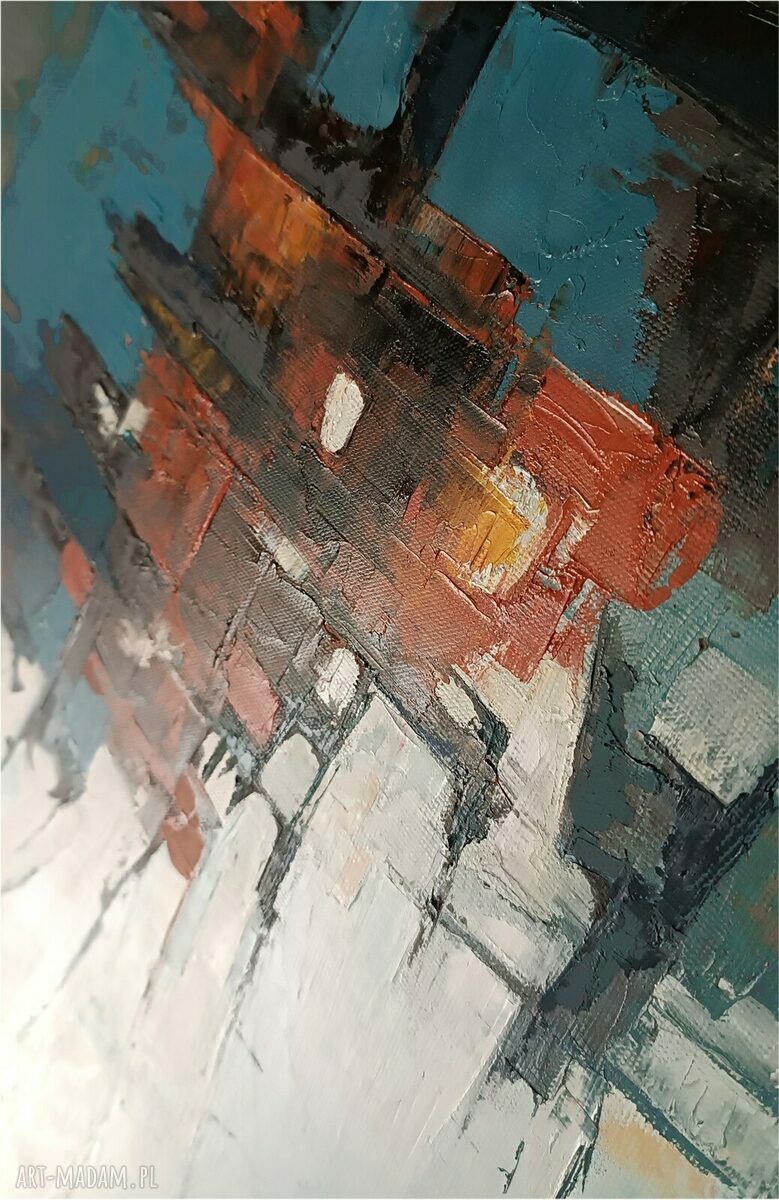 Wibracje światła - obraz olejny abstrakcja 100x75 cm