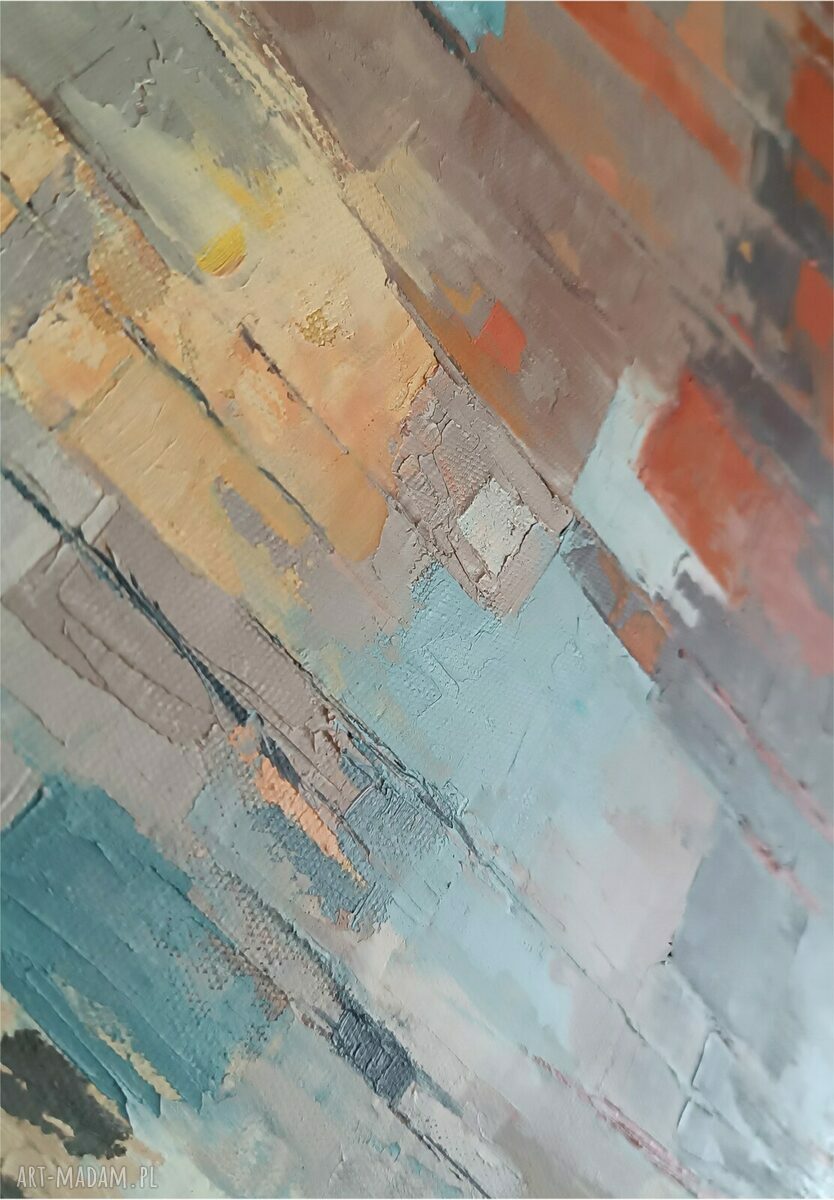 Wibracje światła - obraz olejny abstrakcja 100x75 cm