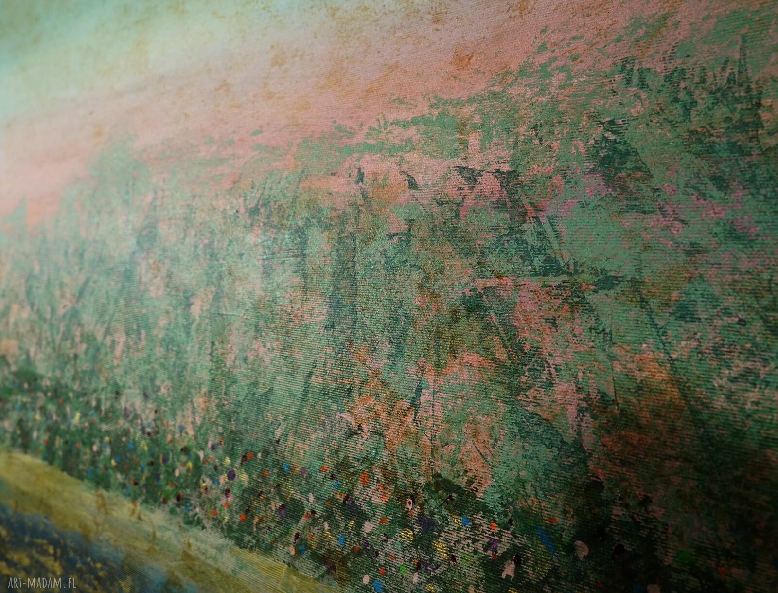 Obraz pejzaż "Widok 31" 100x100 cm - dekoracja ścienna Alexandra13