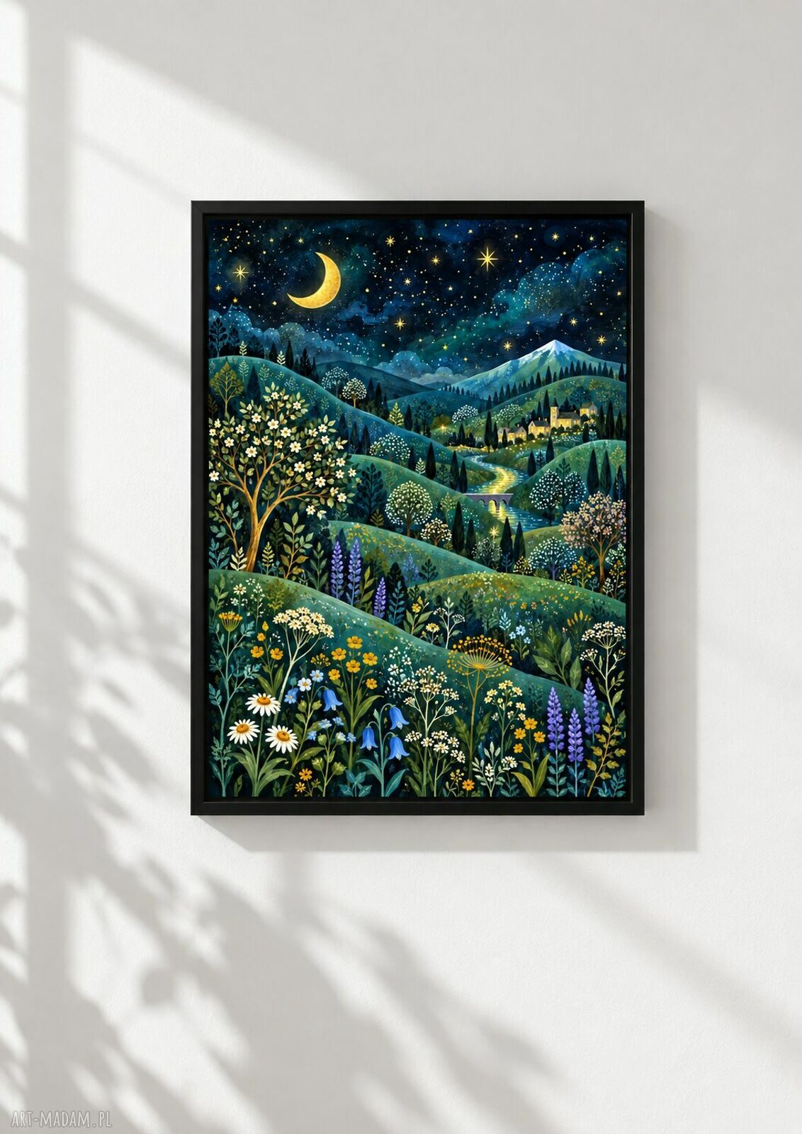 Widok na góry A2 - plakat z akwarelą