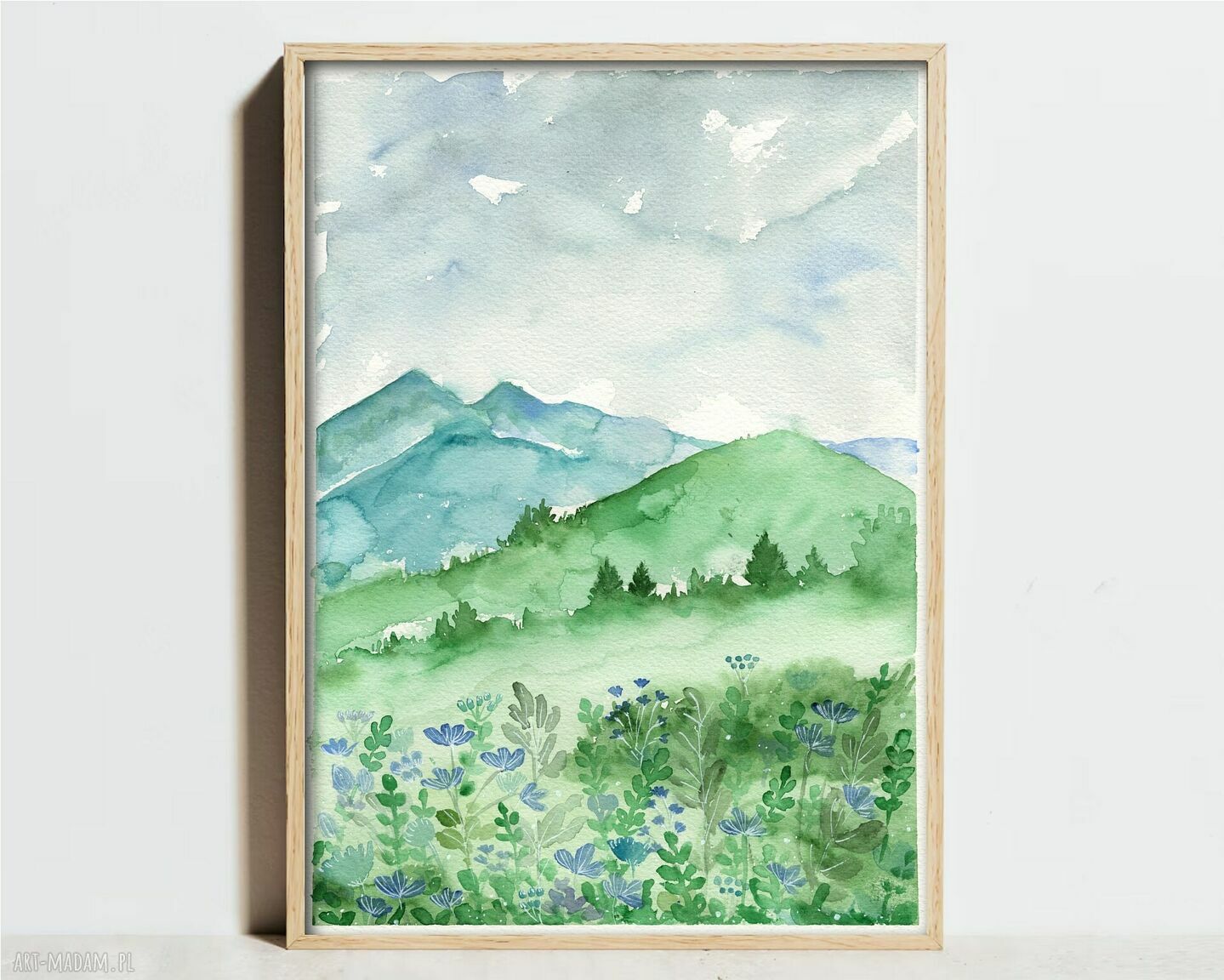 Widok na Góry 50x70 cm - akwarela, plakat