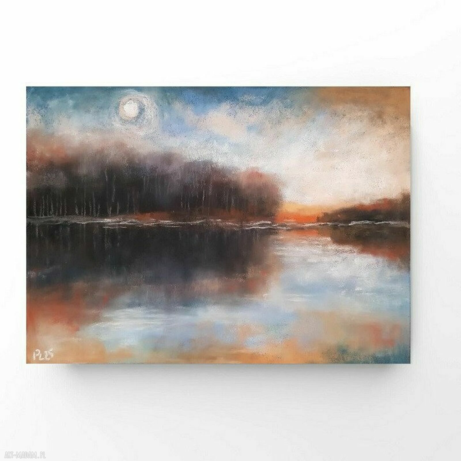 Wieczór - obraz z suchych pasteli 18x24 cm bez ramy
