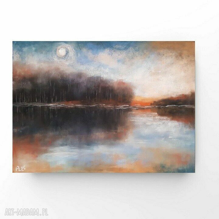 Wieczór - obraz w formacie 18x24 cm pejzaż