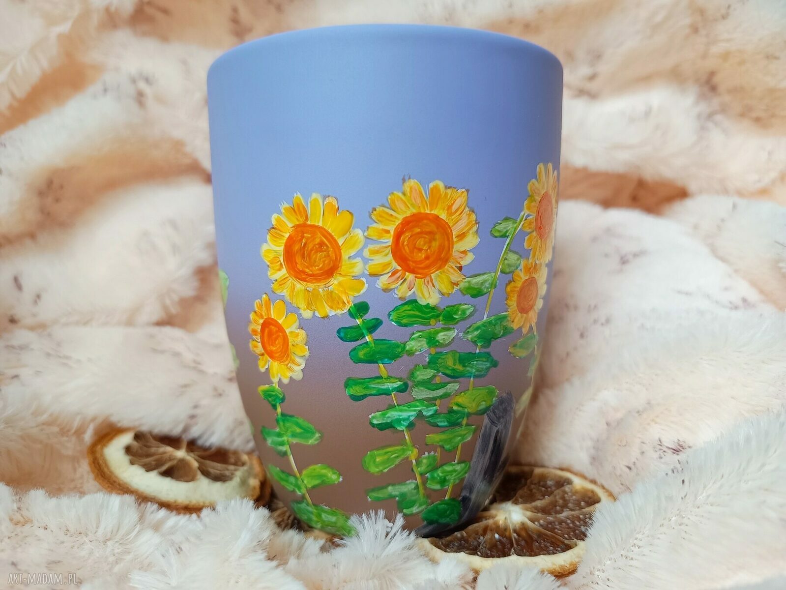 Wiejskie klimaty: kubek ręcznie malowany Koń i kogut 300 ml