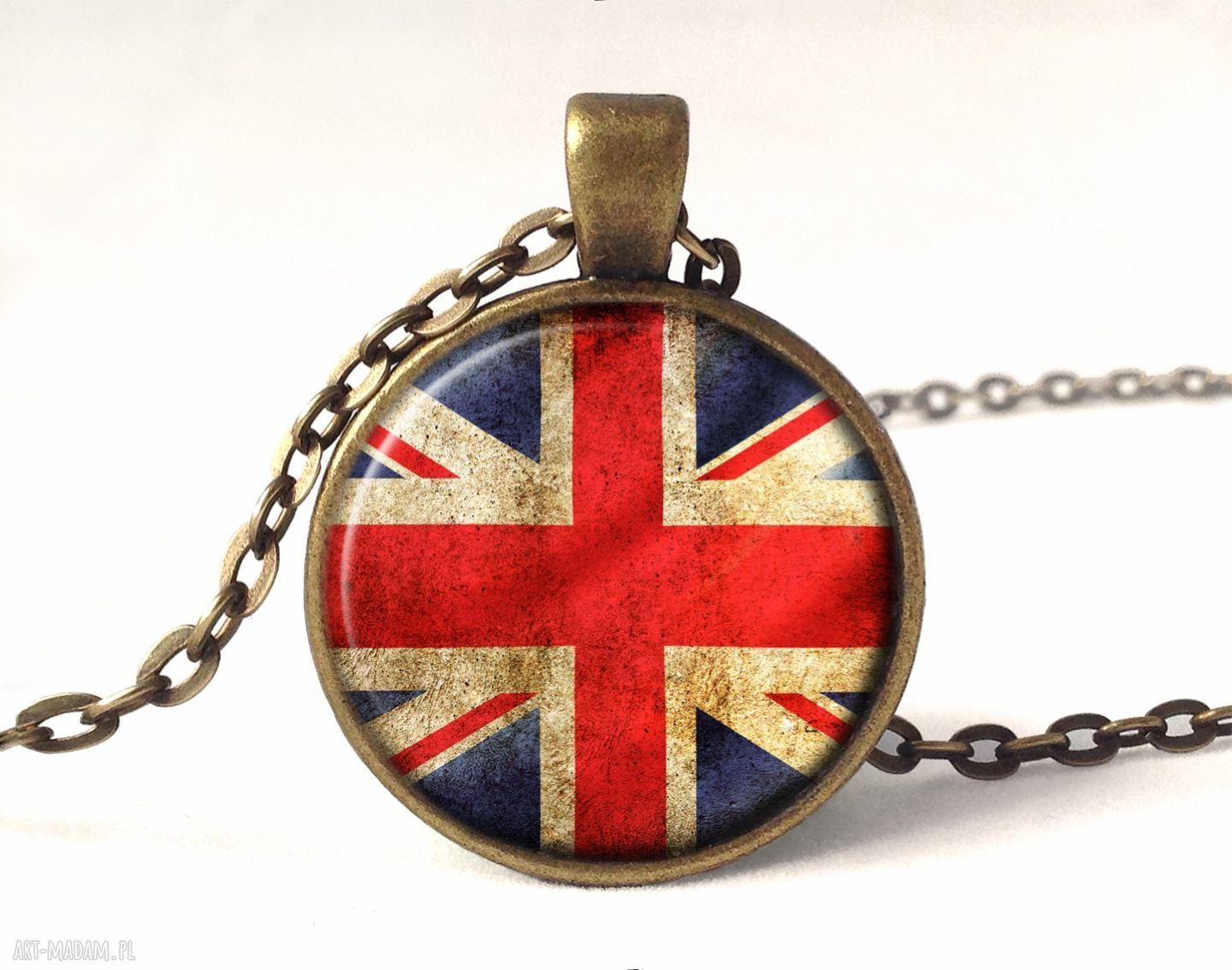 Wielka brytania medalion łańcuszkiem flaga londyn prezent ręcznie