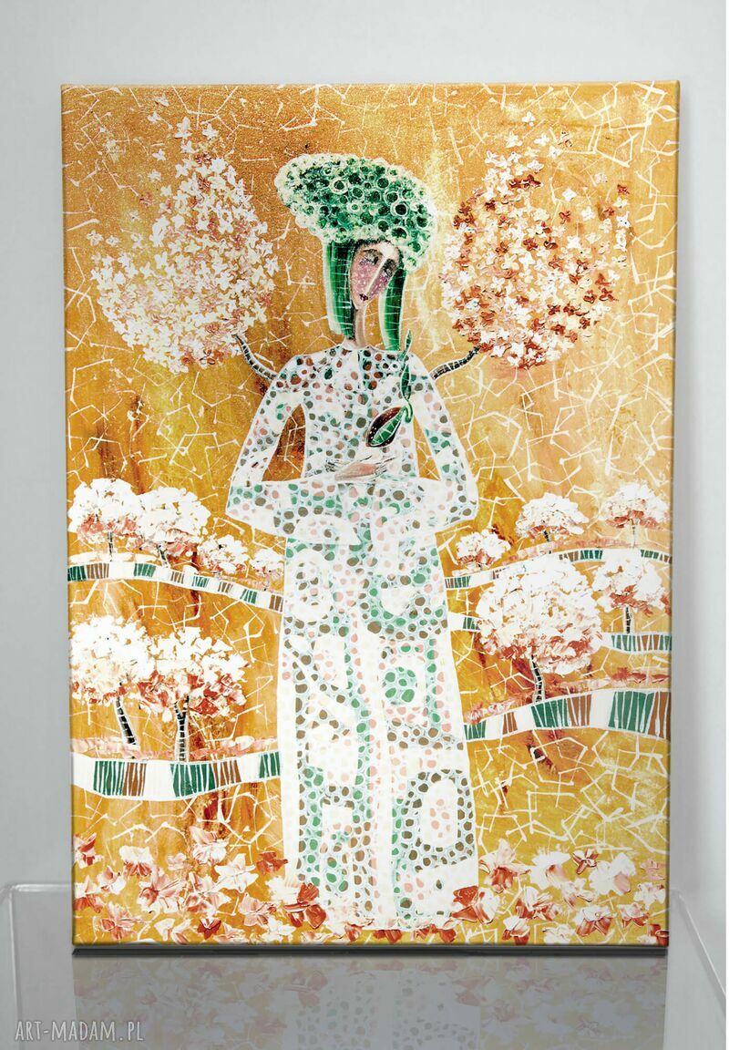 Wielka odnowa - obraz na płótnie Canvas 50x70 z aniołem i kwiatami