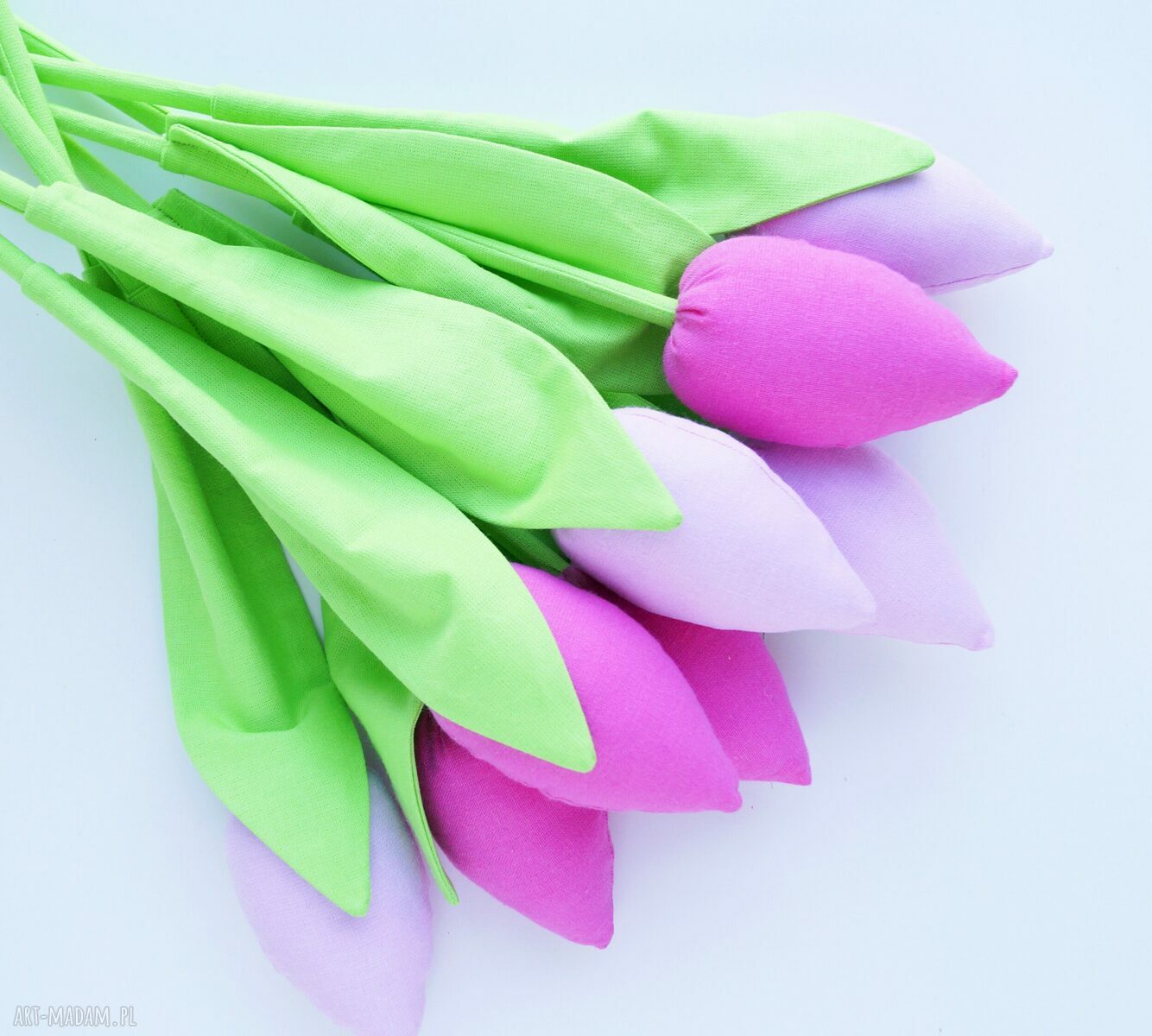 święta prezenty: TULIPANY BAWEŁNIANE DEKORACJA 8 SZT. ręcznie zrobione