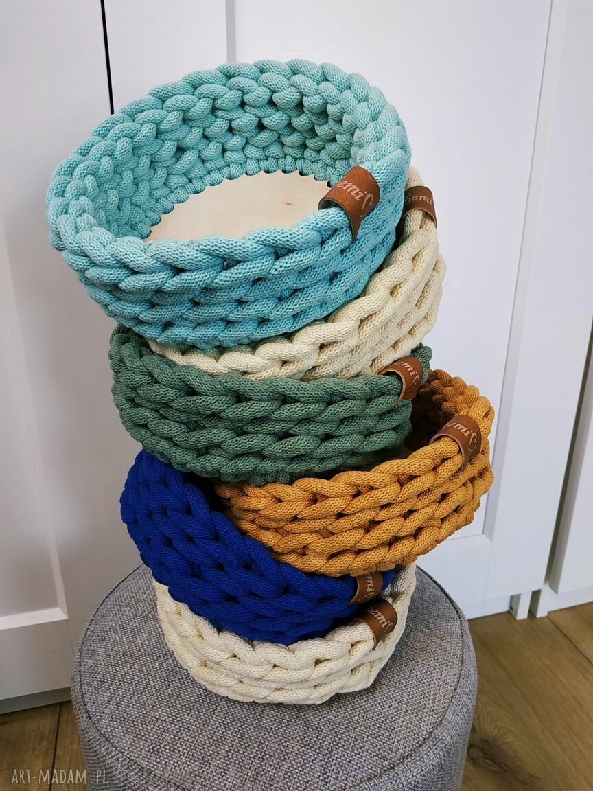 Koszyk wielkanocny na jajka z kolekcji Wave - musztardowy (18 cm)