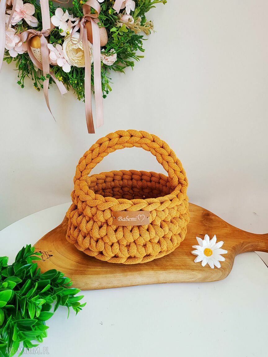 Koszyk wielkanocny Simple Basket w kolorze musztardowym