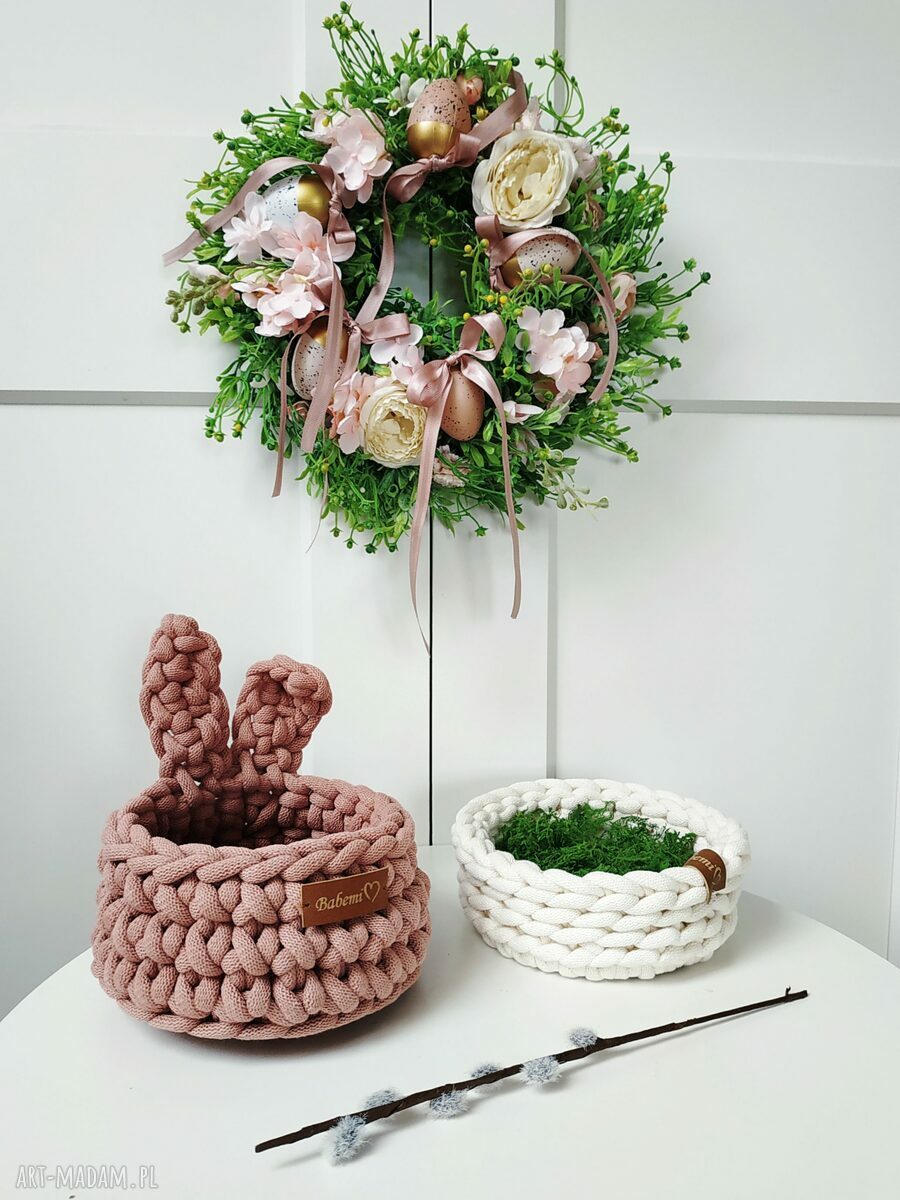 Koszyk wielkanocny króliczek "The Ester Bunny" - różowe złoto