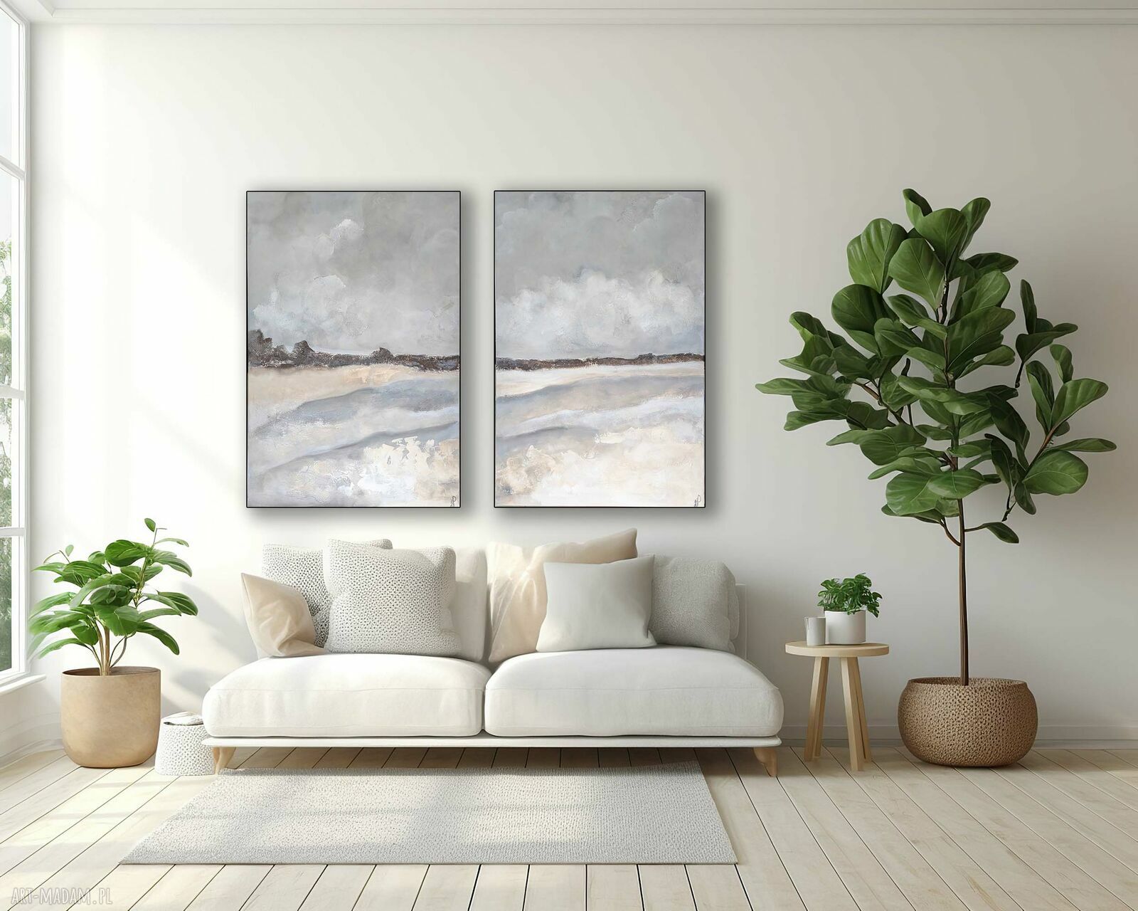 Wielkoformatowy obraz autorski strukturalny - dyptyk XXL 120x160 cm