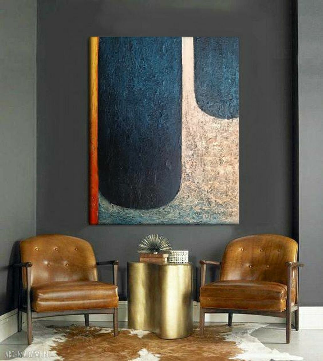 MANCHAS DE MAR - wielkoformatowy obraz abstrakcyjny art&texture 80x170 cm