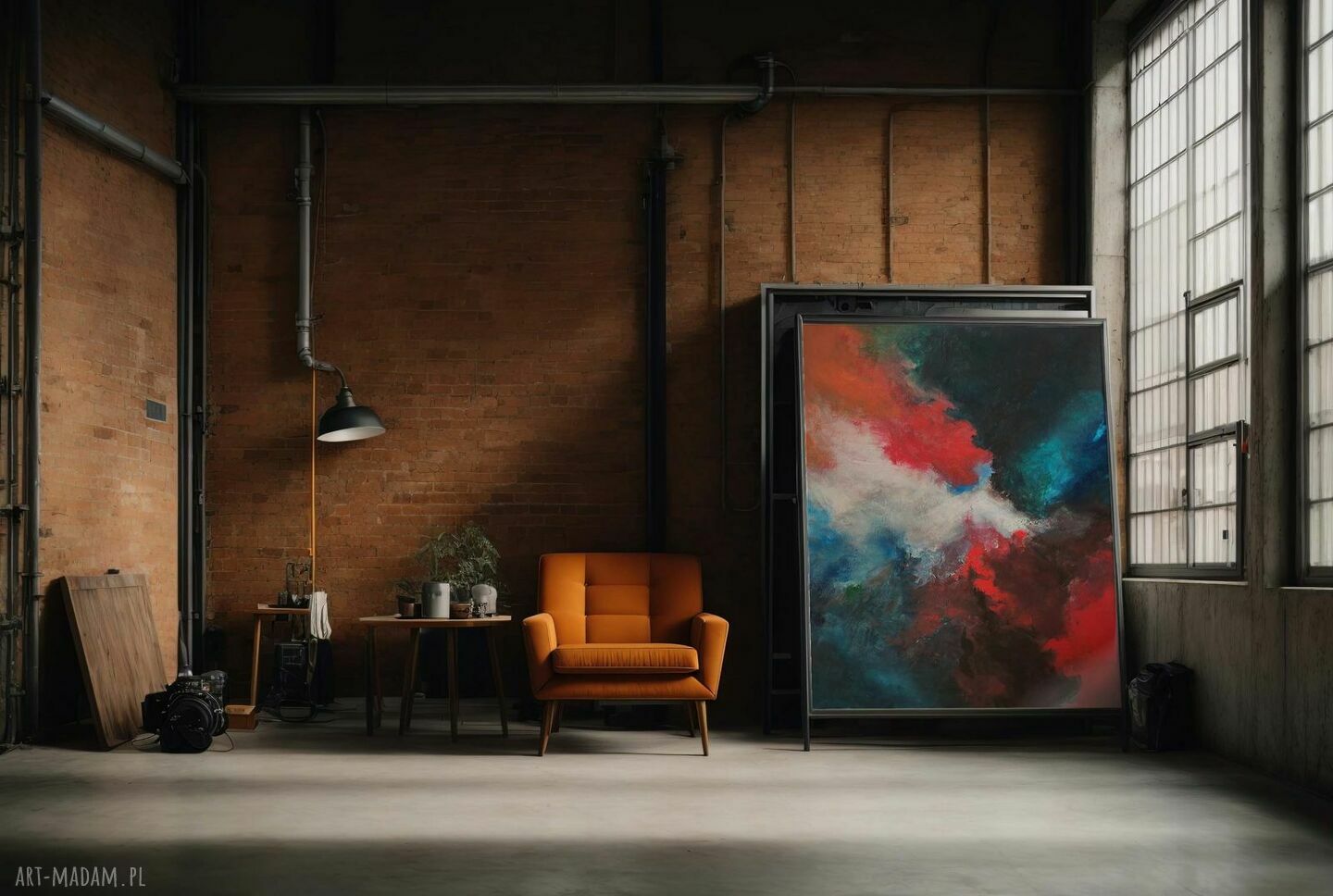 Wielobarwny ręcznie malowany obraz abstrakcja 80x120 cm