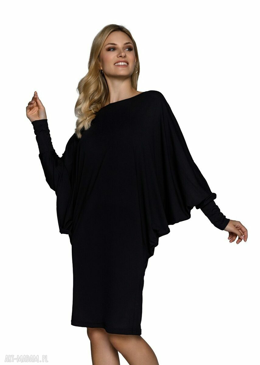 Wielofunkcyjna sukienka nietoperz 3 w 1 z rękawem kimono - dekolt łódka