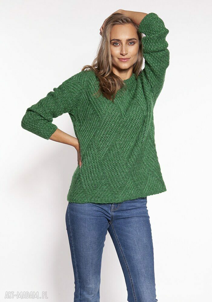 Wielowymiarowy sweter - SWE274 zielony MKM