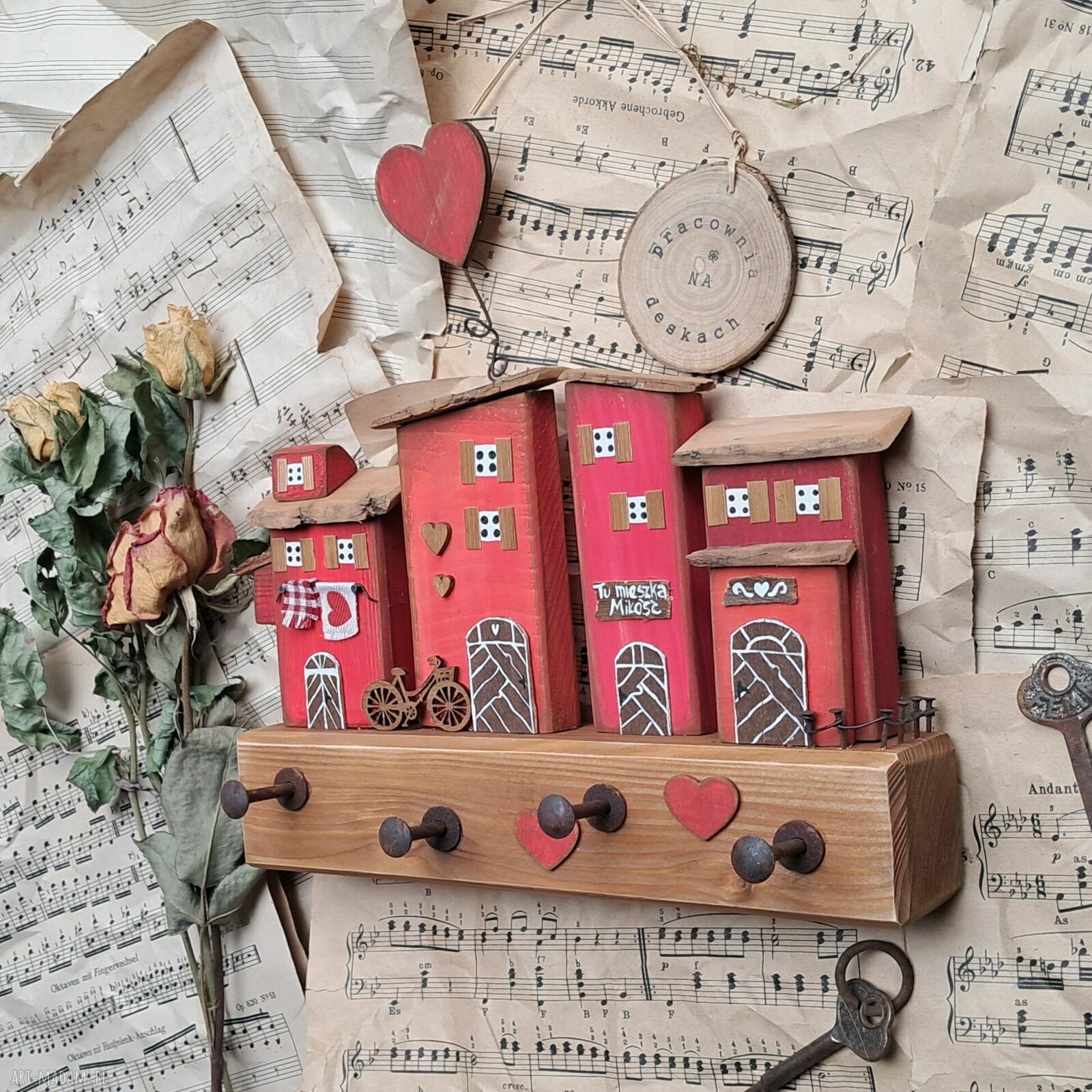 Ręcznie robiony wieszak ścienny handmade