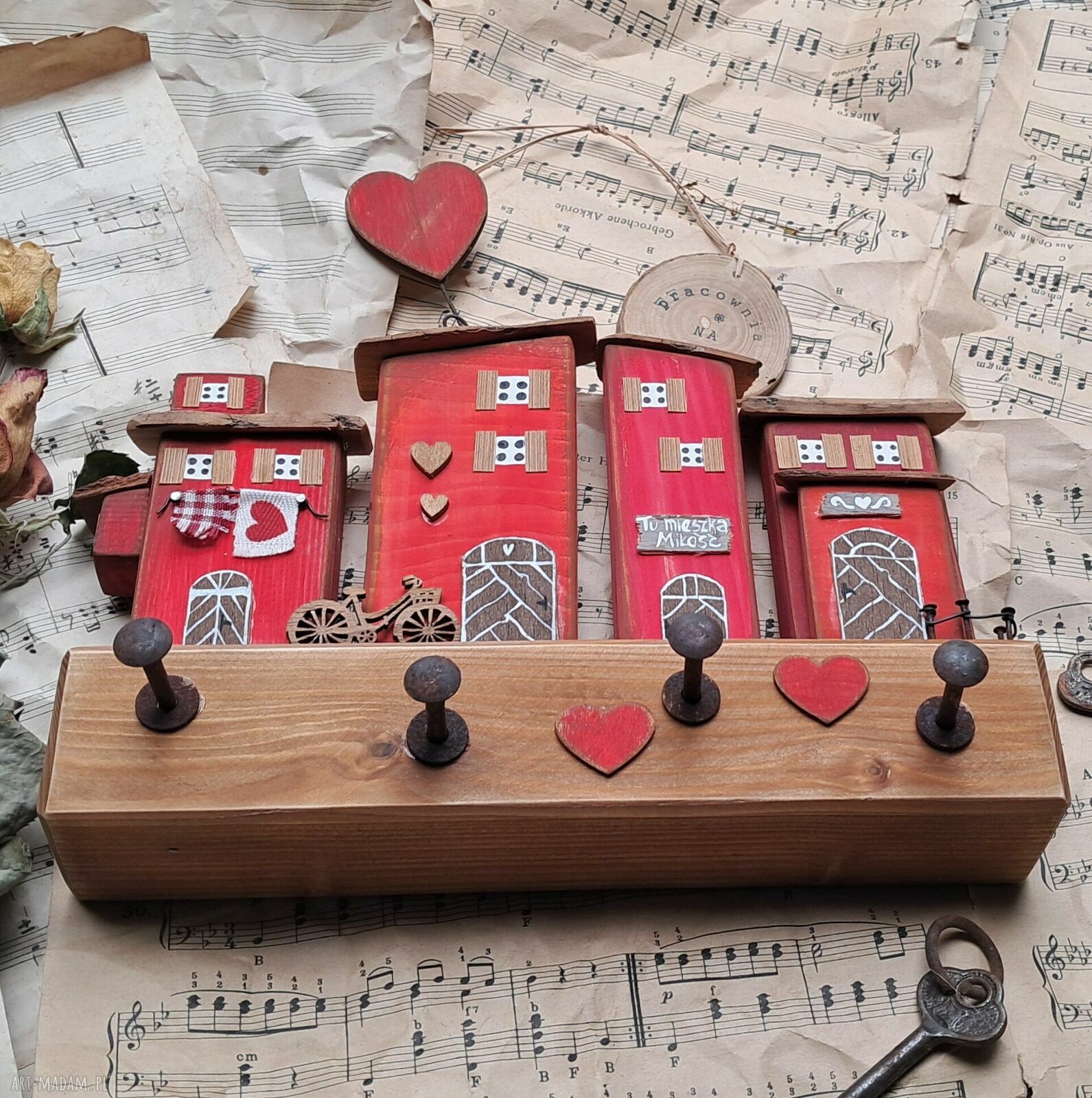 Ręcznie robiony wieszak ścienny handmade