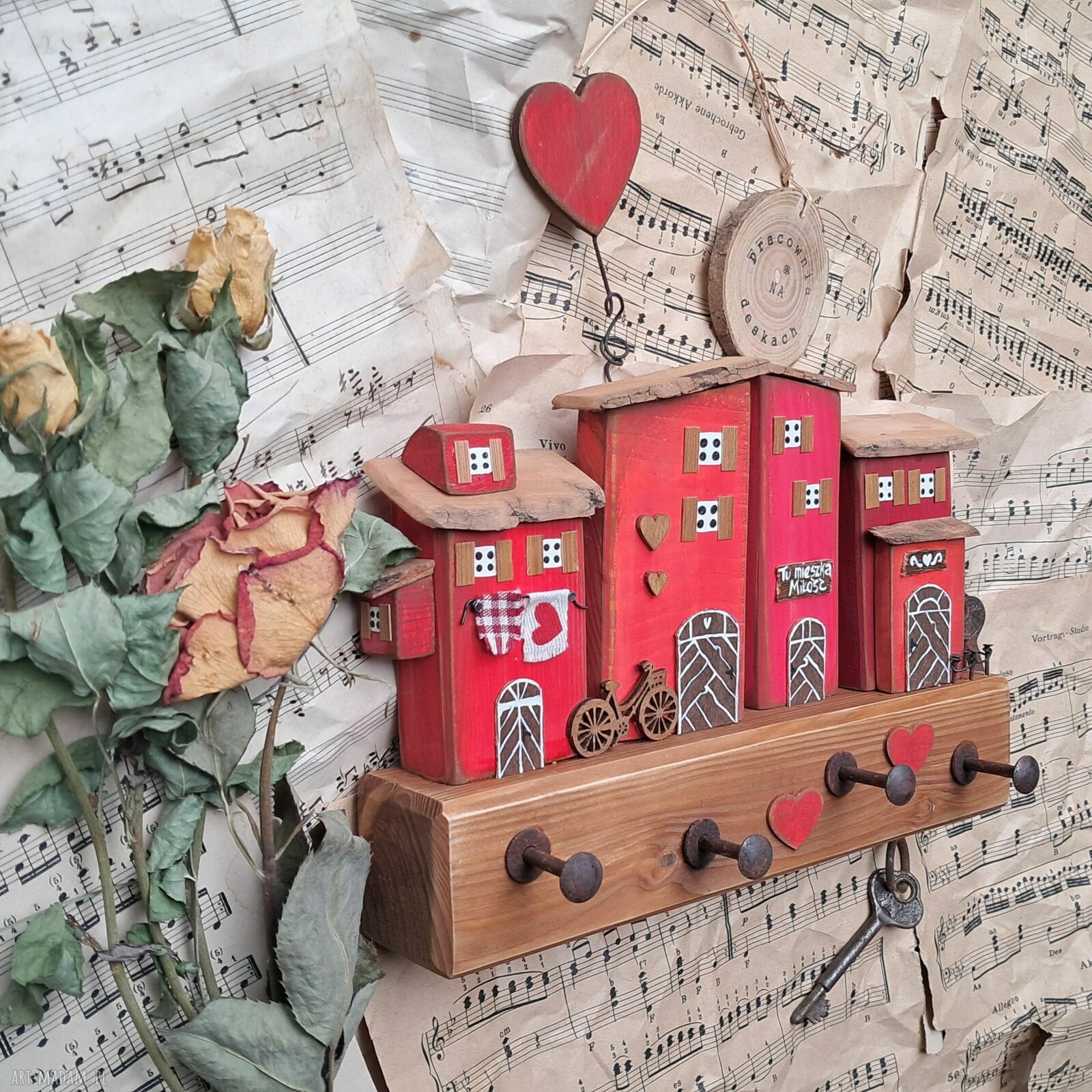 Ręcznie robiony wieszak ścienny handmade