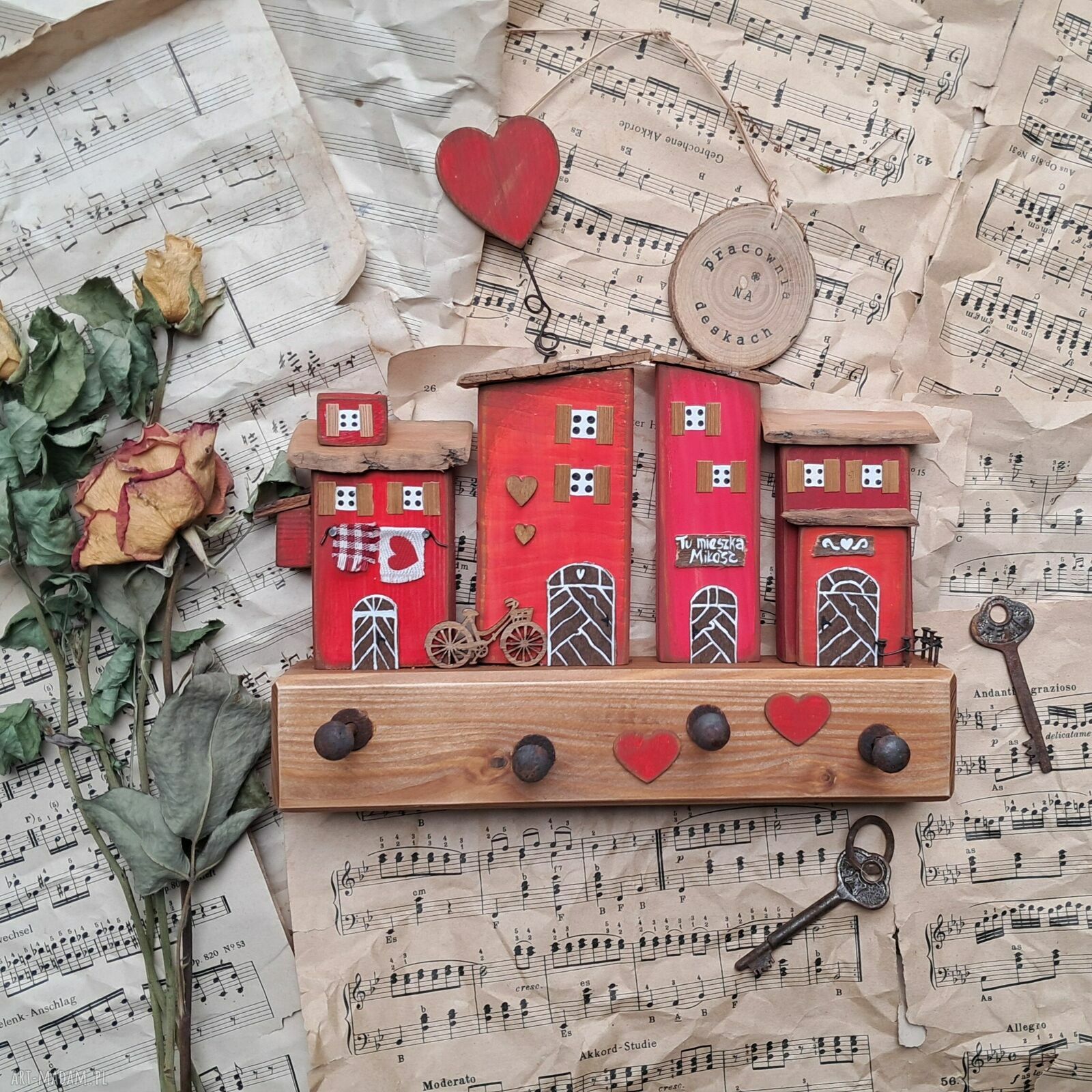 Ręcznie robiony wieszak ścienny handmade