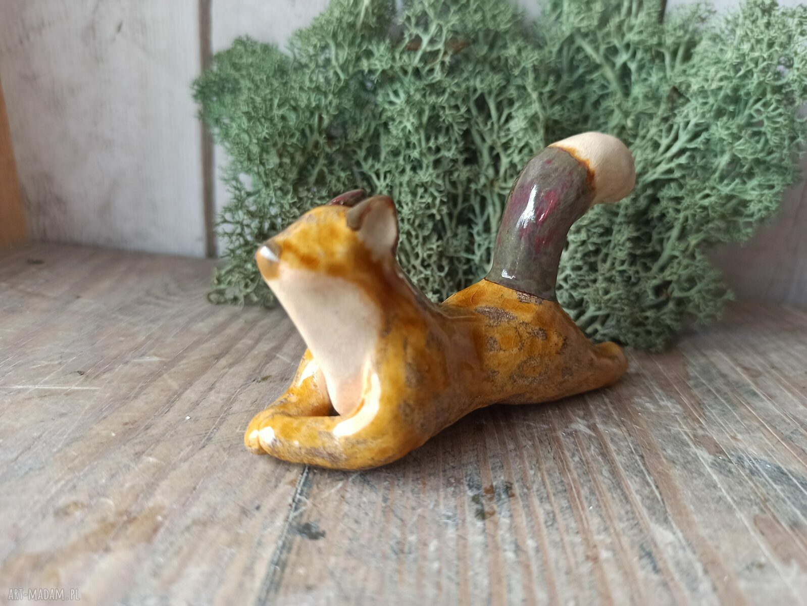 Wiewiórka leżąca z ceramiki handmade - do lasu w słoiku