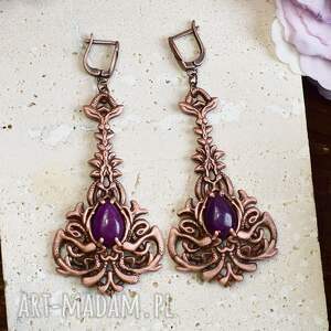 spirit of copper wiktoriańskie miedziane wiszące kolczyki