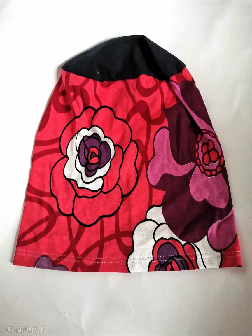 Czapka wiosenna „Smerfetka” - kolorowa, ręcznie robiona (bez podszewki)