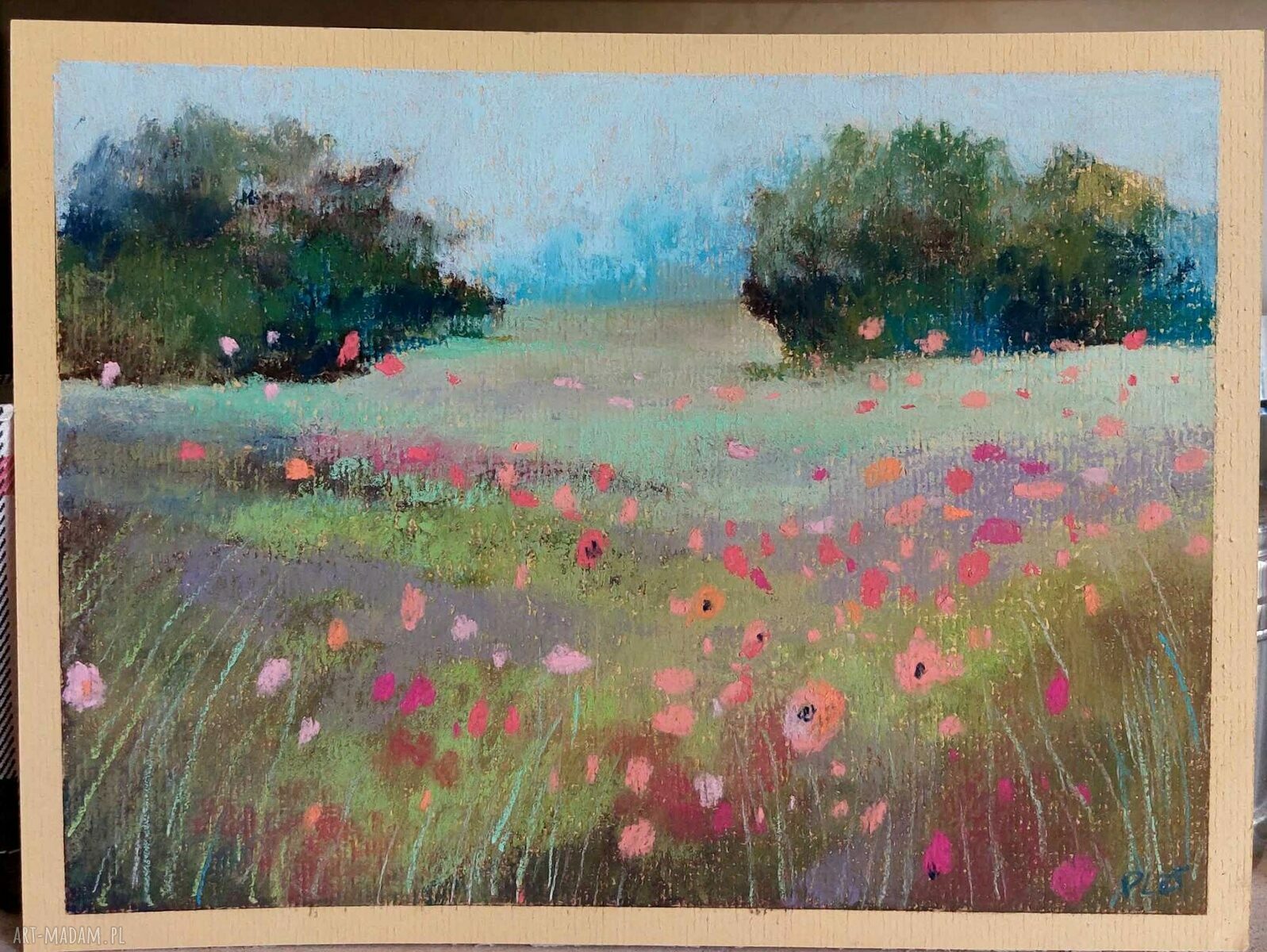 Wiosenna Łąka - obraz z pasteli suchych 18x24 cm