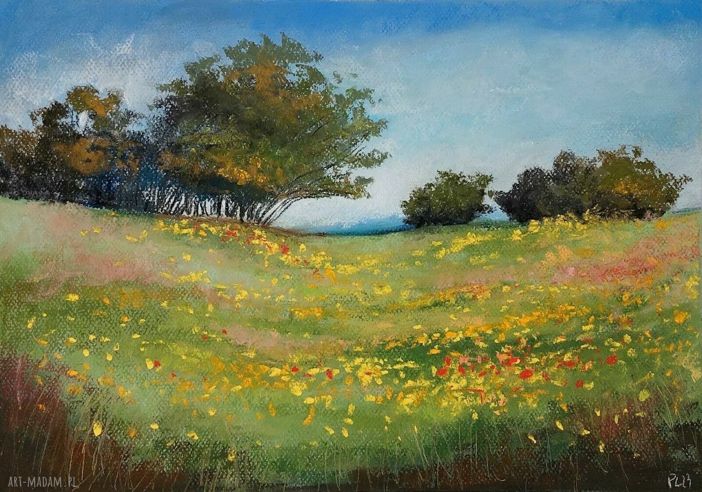 Wiosenna Łąka - rysunek pastelami
