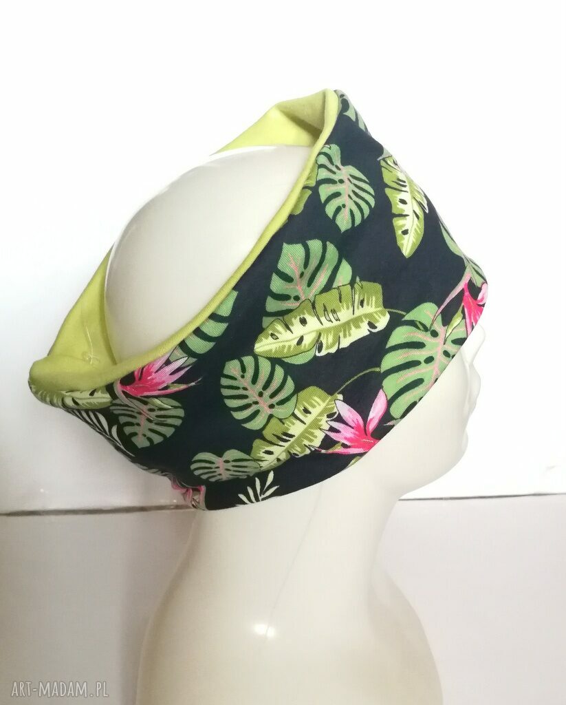 Opaska wiosenna damska w kwiaty - sportowa i boho
