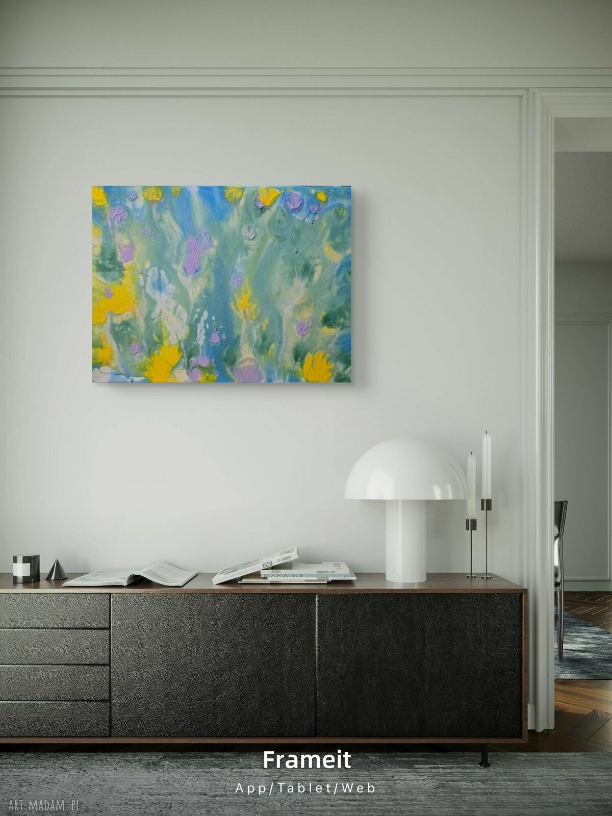 Wiosenne zauroczenia - ręcznie malowany obraz akrylowy 60x40x1 cm (gotowy do zawieszenia)