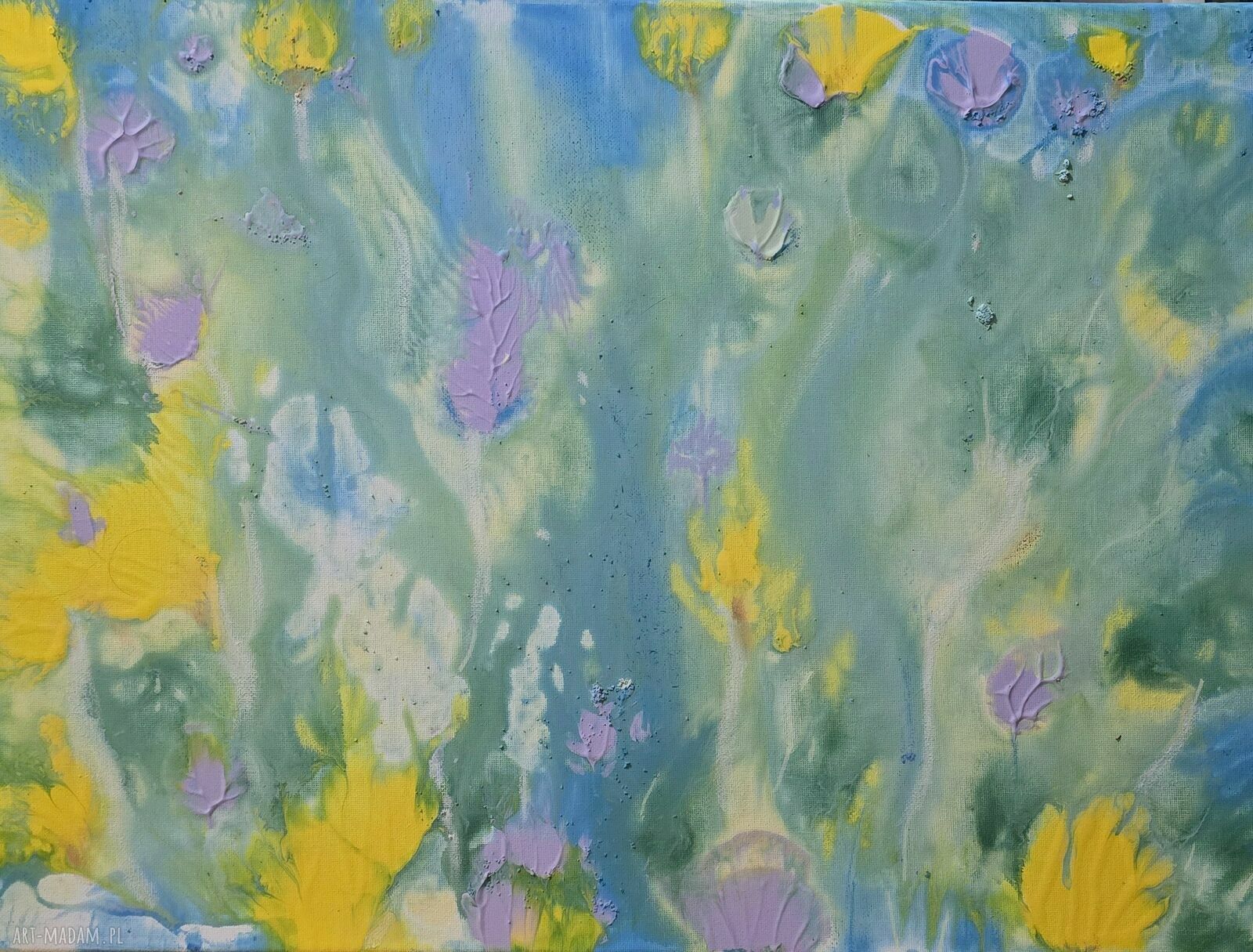Wiosenne zauroczenia - ręcznie malowany obraz akrylowy 60x40x1 cm (gotowy do zawieszenia)