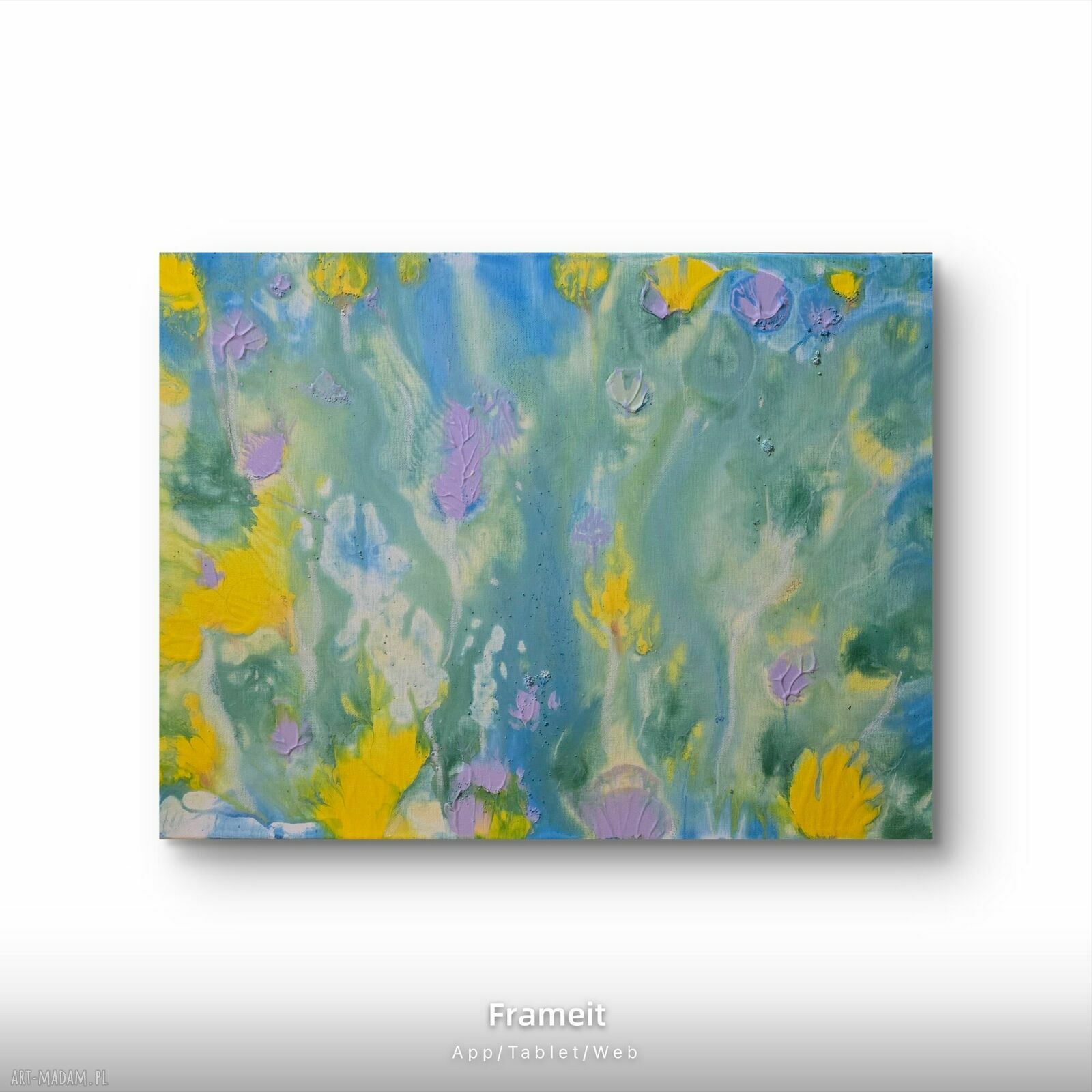 Wiosenne zauroczenia - ręcznie malowany obraz akrylowy 60x40x1 cm (gotowy do zawieszenia)