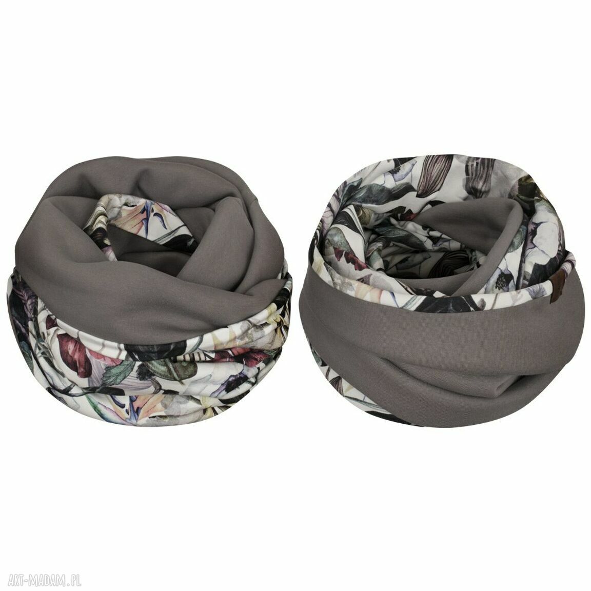 Komin dwustronny kolorowy dzianinowy dresowy podwójny dwukolorowy