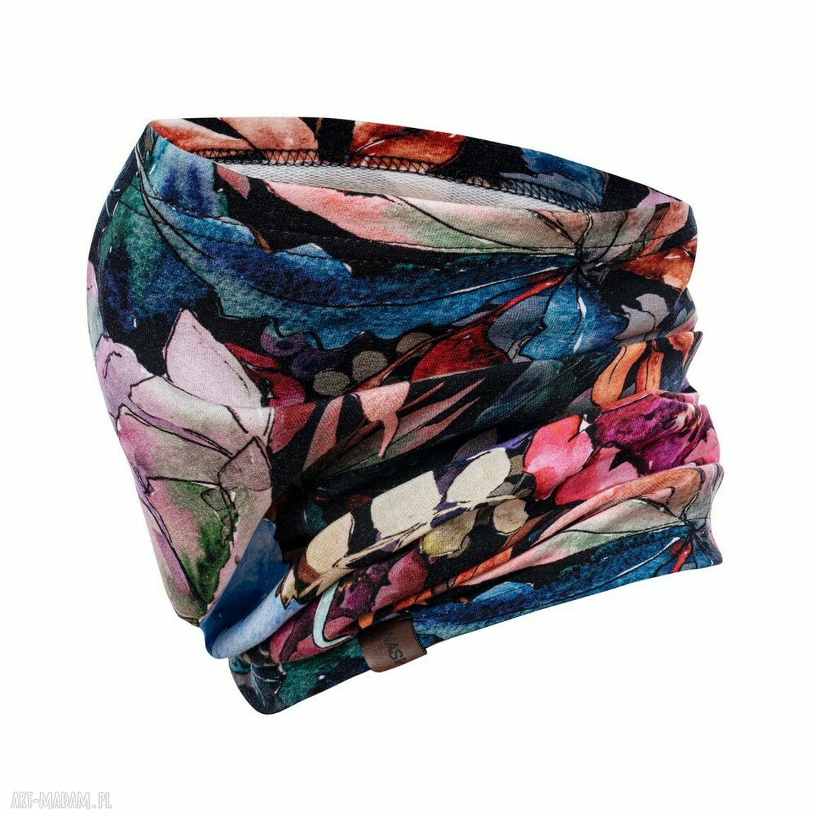 Wiosenny kominek biegania pod szyję czerwone kwiaty komin dresowy