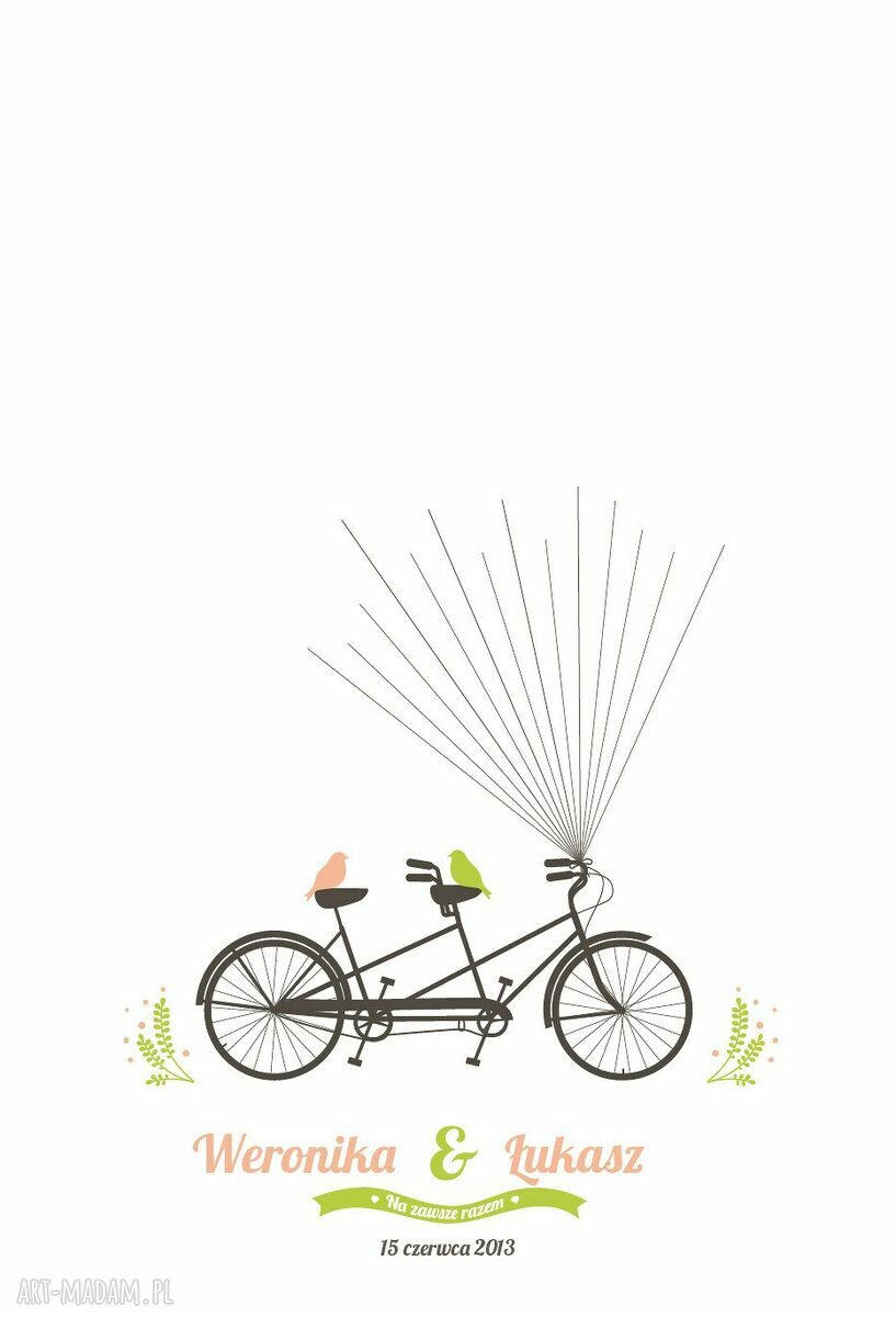 Wiosenny Tandem Wpisów Gości Weselnych 50x70 cm