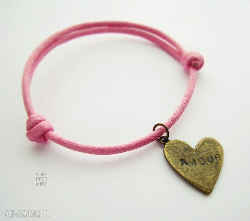 Cord knot serce amour sznurek wiosna lekka delikatna bransoletka
