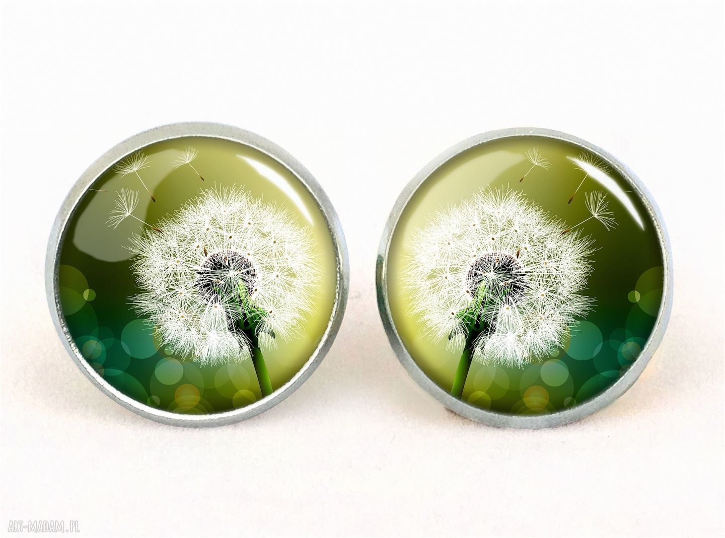 naszyjniki: Dmuchawiec Medalion z łańcuszkiem ręcznie wykonane