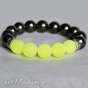 graphite & neon yellow - szare bransoletki