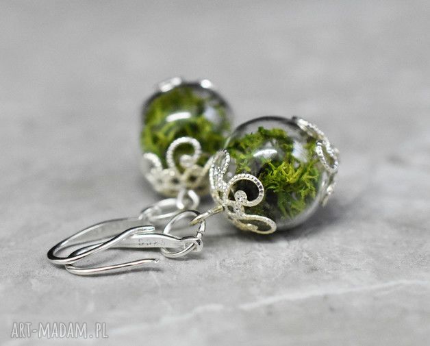 ♥ wiosna kolczyki część natury mech zieleń roślina