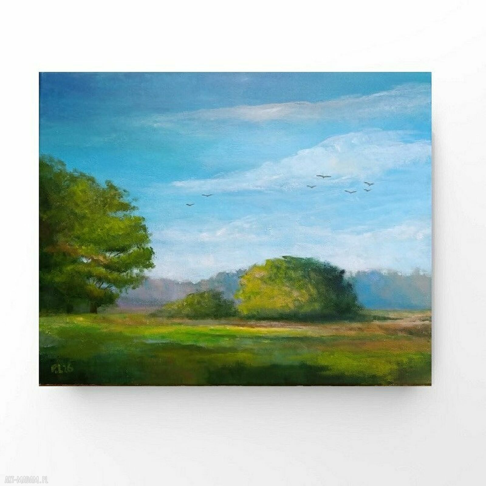 Wiosna - ręcznie malowany obraz akrylowy na płótnie 40/50 cm