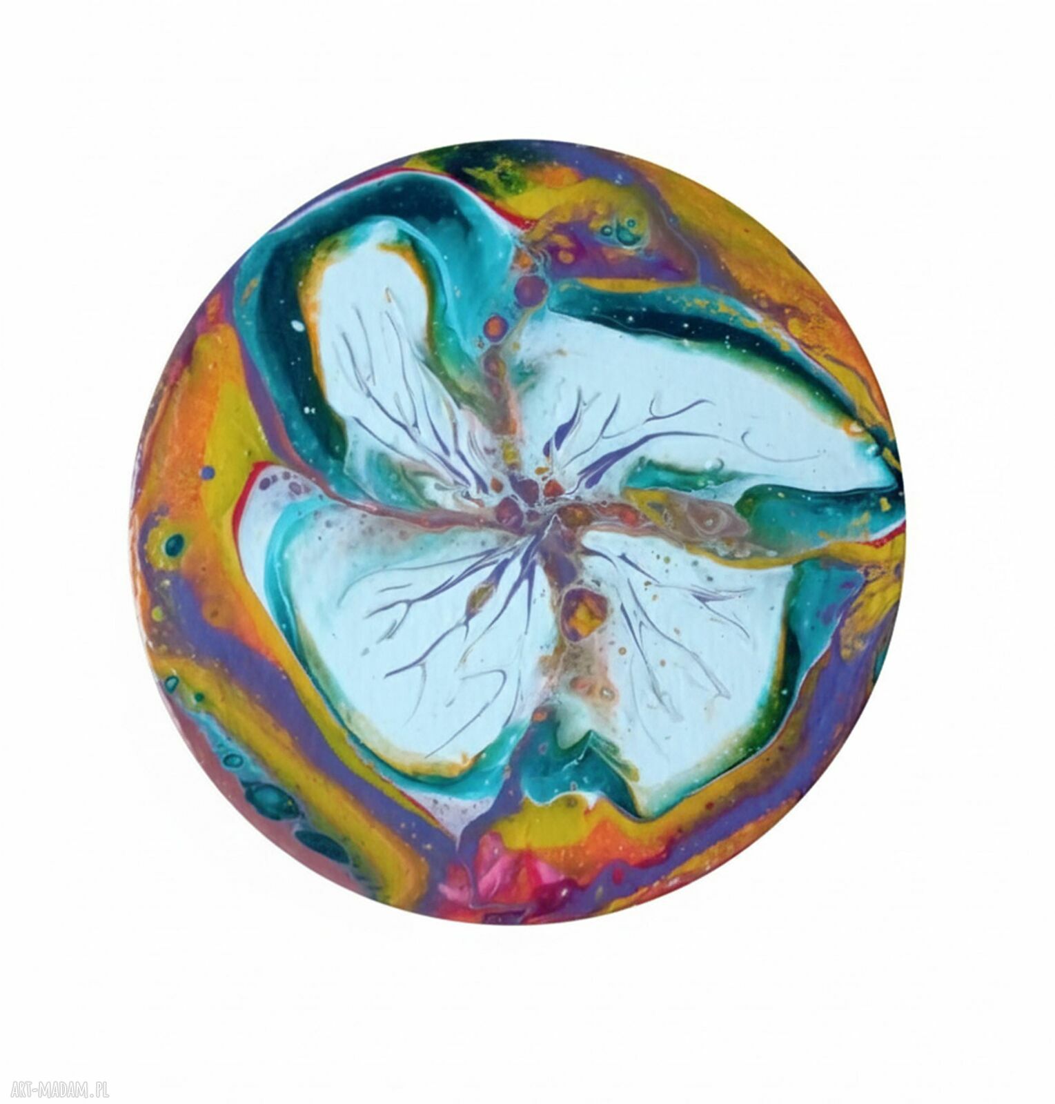 Wir Kolorów - unikalny magnes handmade na lodówkę (acrylic pouring)