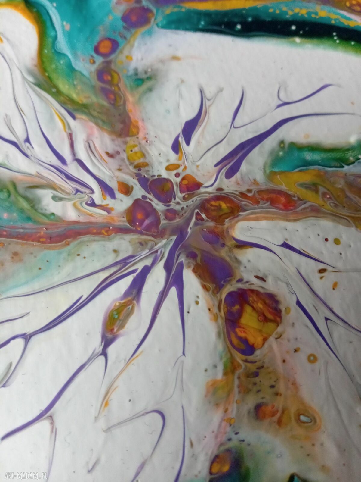 Wir Kolorów - unikalny magnes handmade na lodówkę (acrylic pouring)