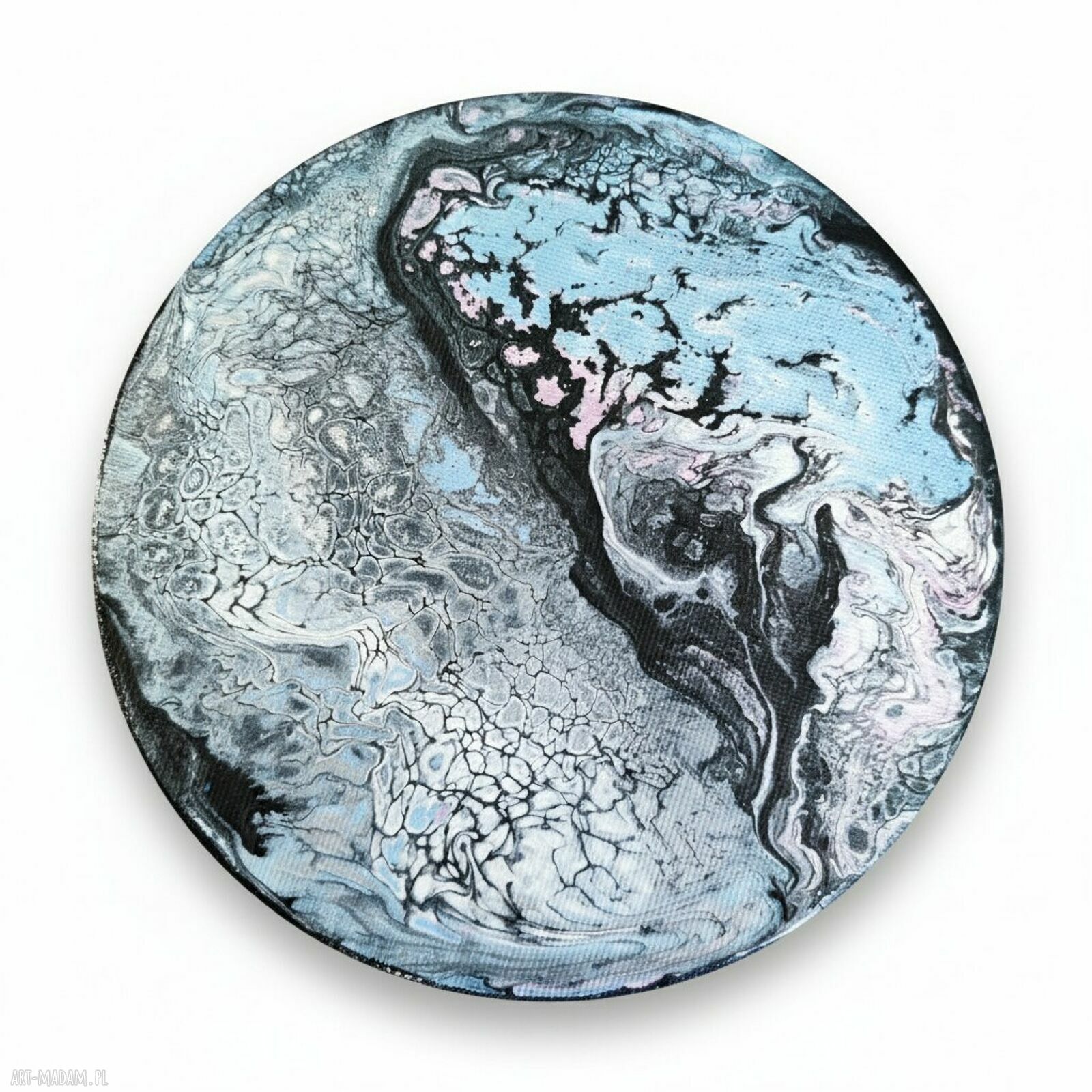 Magnez na lodówkę Wir Kolorów - handmade 15 cm - ręcznie malowana abstrakcja