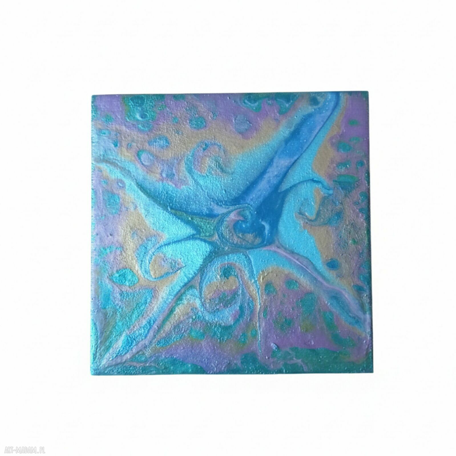 Unikalny magnes na lodówkę Wir Kolorów - ręcznie wykonany 10x10 cm